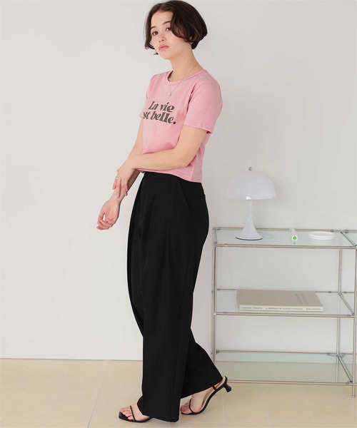 titivate(ティティベイト)の「コンパクトロゴTシャツ(Tシャツ/カットソー・レディース・杢グレー/オフホワイト/ネイビー/ピンク・FREE)」の8枚目の写真