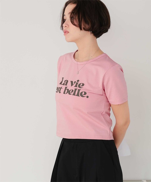 titivate(ティティベイト)の「コンパクトロゴTシャツ(Tシャツ/カットソー・レディース・杢グレー/オフホワイト/ネイビー/ピンク・FREE)」の9枚目の写真