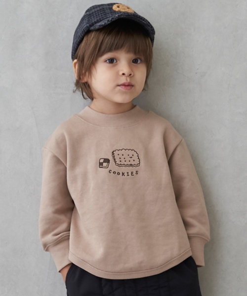 petit main(プティマイン)の「【GOODPRICE】裏起毛ゆるシルエットトレーナー(スウェット・キッズ・ライトベージュ/ネイビー/モスグリーン/ライトブルー・80cm/120cm/110cm/90cm/130cm/100cm)」の2枚目の写真