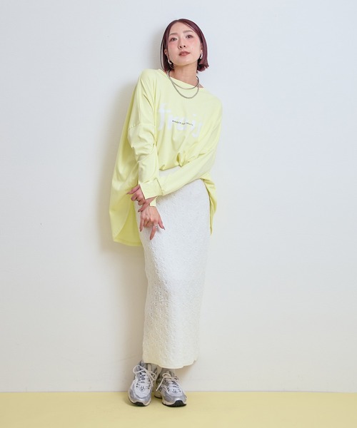 LHELBIE(レルビエ)の「【洗える!柔らかニット】フラワージャガードニットスカート(スカート・レディース・ブルー/オフホワイト/ブラック・M)」の22枚目の写真