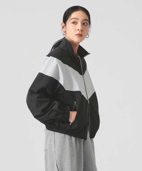 Ray BEAMS(レイビームス)の「カラー ブロック トラック ジャケット(ブルゾン・レディース・オフホワイト/ブラック・1/0)」の2枚目の写真