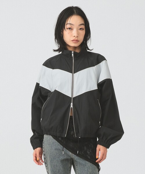 Ray BEAMS（レイビームス）の「カラー ブロック トラック ジャケット（ナイロンジャケット・レディース・オフホワイト/ブラック・1/0）」の15枚目の写真