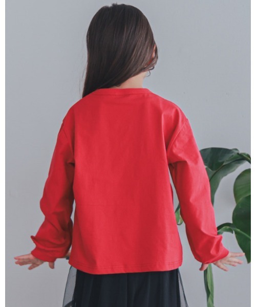 ZERO standerd（ゼロスタンダード）の「ゼロスタンダード ENJOYロングTシャツ（Tシャツ/カットソー・キッズ・チャコールグレー/オフホワイト/レッド・140cm/150cm/160cm/110cm/120cm/130cm/100cm）」の10枚目の写真