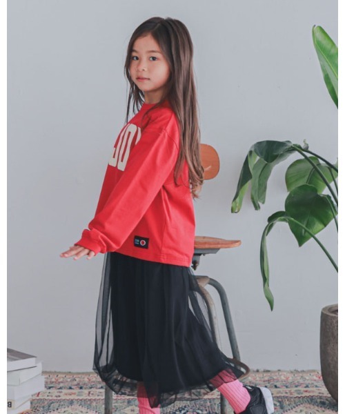 ZERO standerd（ゼロスタンダード）の「ゼロスタンダード ENJOYロングTシャツ（Tシャツ/カットソー・キッズ・チャコールグレー/オフホワイト/レッド・140cm/150cm/160cm/110cm/120cm/130cm/100cm）」の8枚目の写真