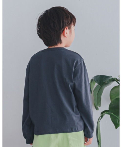 ZERO standerd（ゼロスタンダード）の「ゼロスタンダード ENJOYロングTシャツ（Tシャツ/カットソー・キッズ・チャコールグレー/オフホワイト/レッド・140cm/150cm/160cm/110cm/120cm/130cm/100cm）」の7枚目の写真