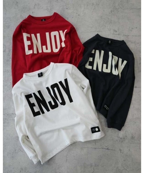 ZERO standerd（ゼロスタンダード）の「ゼロスタンダード ENJOYロングTシャツ（Tシャツ/カットソー・キッズ・チャコールグレー/オフホワイト/レッド・140cm/150cm/160cm/110cm/120cm/130cm/100cm）」の11枚目の写真