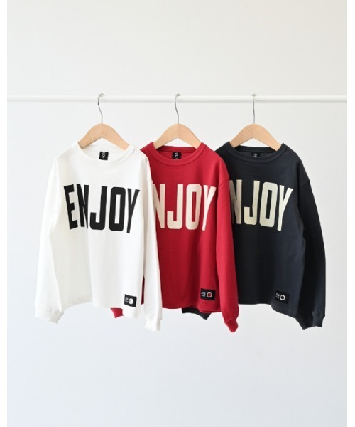 ZERO standerd（ゼロスタンダード）の「ゼロスタンダード ENJOYロングTシャツ（Tシャツ/カットソー・キッズ・チャコールグレー/オフホワイト/レッド・140cm/150cm/160cm/110cm/120cm/130cm/100cm）」の13枚目の写真