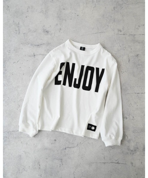 ZERO standerd（ゼロスタンダード）の「ゼロスタンダード ENJOYロングTシャツ（Tシャツ/カットソー・キッズ・チャコールグレー/オフホワイト/レッド・140cm/150cm/160cm/110cm/120cm/130cm/100cm）」の14枚目の写真