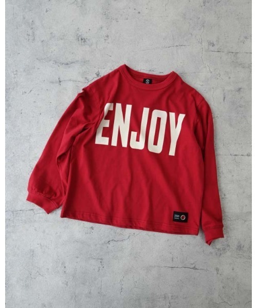 ZERO standerd（ゼロスタンダード）の「ゼロスタンダード ENJOYロングTシャツ（Tシャツ/カットソー・キッズ・チャコールグレー/オフホワイト/レッド・140cm/150cm/160cm/110cm/120cm/130cm/100cm）」の16枚目の写真