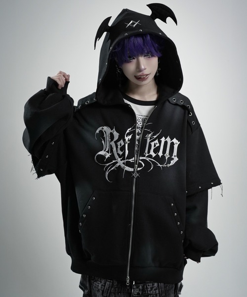 REFLEMパーカー REFLEM/レフレム』デビルレイヤードZIPフーディー/ジップパーカー