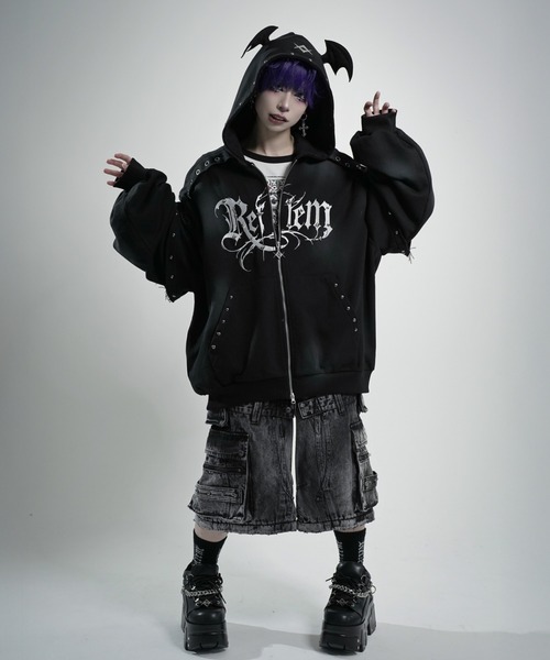 公*o様 REFLEM デビルレイヤードZIPフーディー/ジップパーカー REFLEM/レフレム』デビルレイヤードZIPフーディー/ジップパーカー