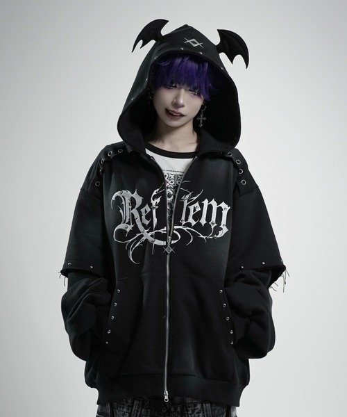 REFLEM デビルレイヤードZIPフーディー/ジップパーカー REFLEM/レフレム』デビルレイヤードZIPフーディー/ジップパーカー