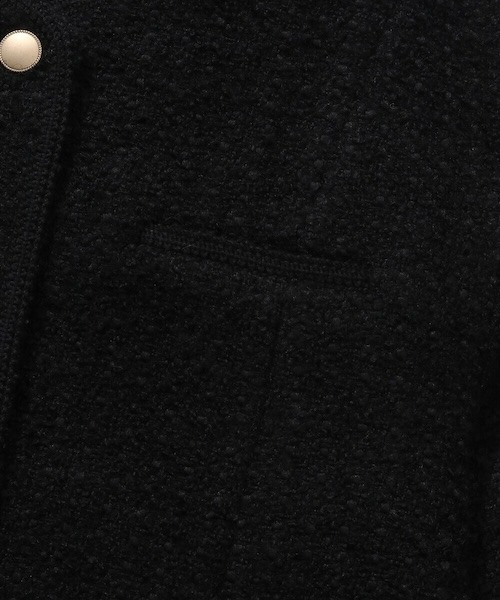 COVERNAT(カバーナット)の「WOMEN'S WOOL TWEED HALF JACKET(ノーカラージャケット・レディース・ブラック・MEDIUM/SMALL)」の4枚目の写真