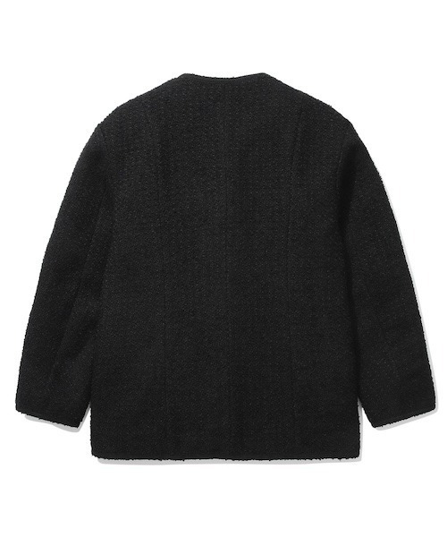 COVERNAT(カバーナット)の「WOMEN'S WOOL TWEED HALF JACKET(ノーカラージャケット・レディース・ブラック・MEDIUM/SMALL)」の8枚目の写真