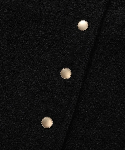 COVERNAT(カバーナット)の「WOMEN'S WOOL TWEED HALF JACKET(ノーカラージャケット・レディース・ブラック・MEDIUM/SMALL)」の10枚目の写真