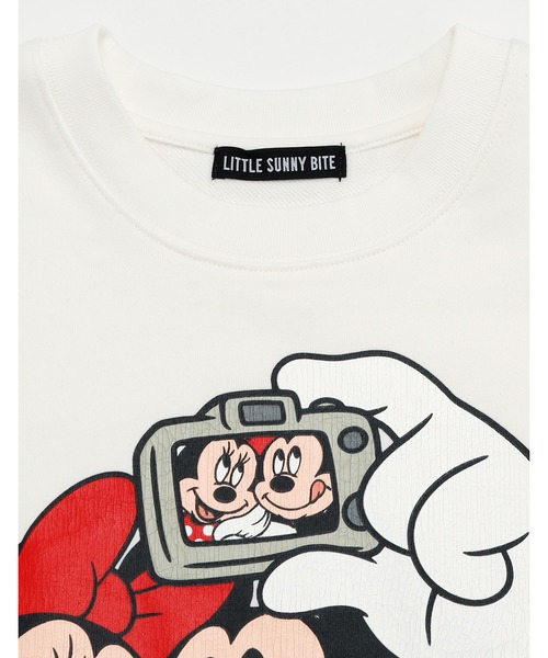 Little sunny bite（リトルサニーバイト）の「/little sunny bite Disney collection/micky & minnie selfie sweat top（スウェット・レディース・ブラック/ホワイト・SMALL/MEDIUM）」の9枚目の写真