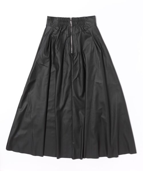 STYLEBLOCK（スタイルブロック）の「フェイクレザーロングフレアスカート（スカート・レディース・ブラウン/ブラック・FREE）」の8枚目の写真