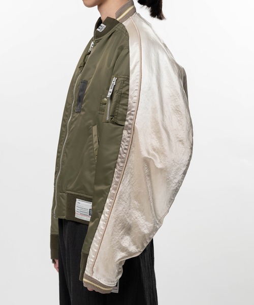 Maison MIHARA YASUHIRO(メゾンミハラヤスヒロ)の「Front Back Combined Flight Jacket(ブルゾン・メンズ・ブラック/カーキ・46/44/48)」の14枚目の写真