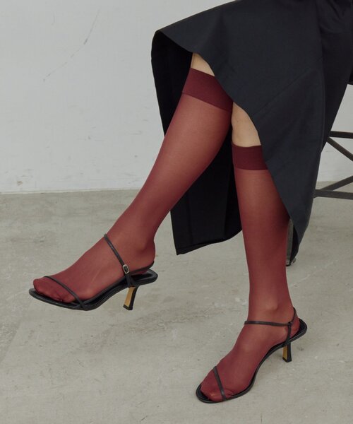 GALLARDAGALANTE（ガリャルダガランテ）の「【MAEE】シアーソックス（ソックス/靴下・レディース・ブラック/ボルドー・FREE）」の7枚目の写真