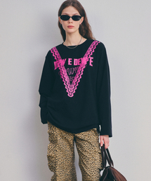 DEWEDEWE（デュイデュイ）の「VレースTシャツ_ブラック（Tシャツ/カットソー）」