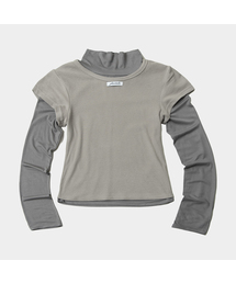 PLACE STUDIO | スリムフィットダブル配色レイヤードタートルネックオールインワンロングスリーブセット_3COLOR(Tシャツ/カットソー)