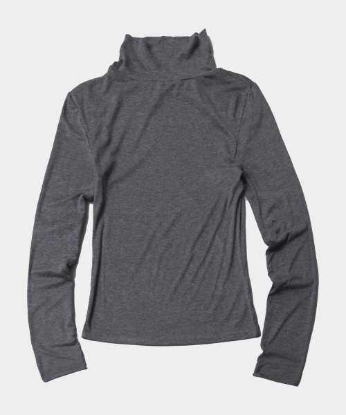 PLACE STUDIO（プレイススタジオ）の「スリムフィットダブル配色レイヤードタートルネックオールインワンロングスリーブセット_3COLOR（Tシャツ/カットソー・レディース・ブラック/パープル/グレー・FREE）」の8枚目の写真