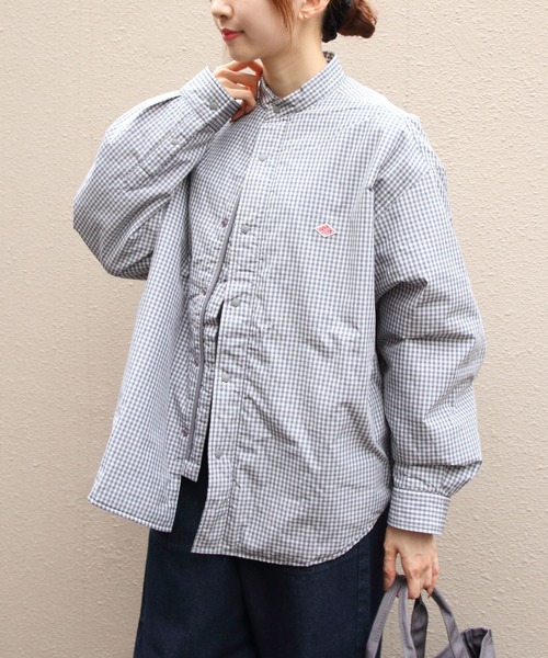 DANTON(ダントン)の「DANTON/ダントン インサレーションシャツジャケット INSULATION SHIRT JACKET DT-A0758 CNX・CNP(ナイロンジャケット・レディース・ライトベージュ/ブラック/ブルー/ネイビー・38)」の4枚目の写真