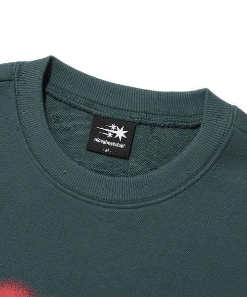 NICE GHOST CLUB（ナイスゴーストクラブ）の「SPRAY DOLL SWEATSHIRTS_DARK GREEN(NG2EFUM443A)（スウェット・レディース・その他・S/M/L）」の3枚目の写真