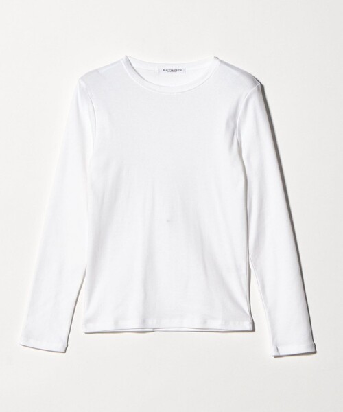 BEAUTY&YOUTH UNITED ARROWS(ビューティーアンドユースユナイテッドアローズ)の「オーガニックコットンフライス ロングスリーブTシャツ(Tシャツ/カットソー・レディース・ブラック/ホワイト/ダークブラウン・FREE)」の1枚目の写真