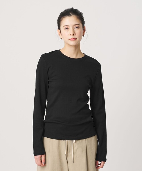 BEAUTY&YOUTH UNITED ARROWS(ビューティーアンドユースユナイテッドアローズ)の「オーガニックコットンフライス ロングスリーブTシャツ(Tシャツ/カットソー・レディース・ブラック/ホワイト/ダークブラウン・FREE)」の4枚目の写真