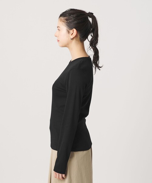 BEAUTY&YOUTH UNITED ARROWS(ビューティーアンドユースユナイテッドアローズ)の「オーガニックコットンフライス ロングスリーブTシャツ(Tシャツ/カットソー・レディース・ブラック/ホワイト/ダークブラウン・FREE)」の7枚目の写真