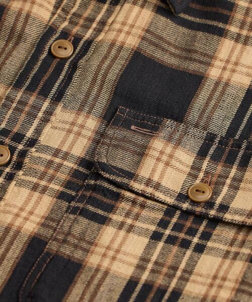 RRL（ダブル アール エル）の「チェック コットンリネン ワークシャツ（シャツ/ブラウス・メンズ・ブラウン・XXL/XS/XL/S/M/L）」の6枚目の写真