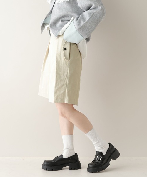 RAGEBLUE（レイジブルー）の「ツイルタックハーフパンツ（スラックス・レディース・ブラック/ホワイト・FREE）」の6枚目の写真