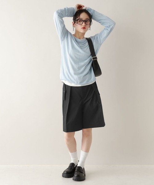 RAGEBLUE（レイジブルー）の「ツイルタックハーフパンツ（スラックス・レディース・ブラック/ホワイト・FREE）」の8枚目の写真