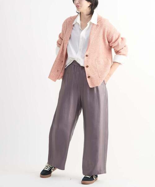 CONVERSE TOKYO(コンバーストウキョウ)の「SHINY SATIN PINTUCK WIDE PANTS(その他パンツ・レディース・ブラック/グレー/グリーン・FREE)」の15枚目の写真
