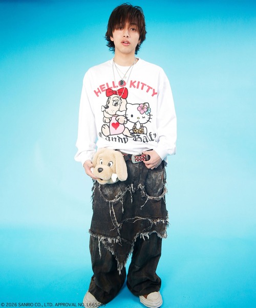 GALFY（ガルフィー）の「GALFY（ガルフィー）ガルTee/ビッグシルエット/長袖Tシャツ/ロンT/ユニセックス（Tシャツ/カットソー・メンズ・ブラック系その他/ブラック/ホワイト/ホワイト系その他・L/LL）」の11枚目の写真
