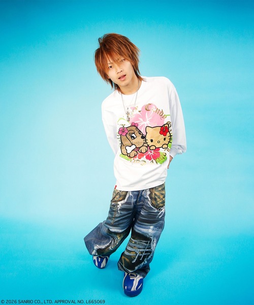 GALFY（ガルフィー）の「GALFY（ガルフィー）ガルTee/ビッグシルエット/長袖Tシャツ/ロンT/ユニセックス（Tシャツ/カットソー・メンズ・ブラック系その他/ブラック/ホワイト/ホワイト系その他・L/LL）」の7枚目の写真