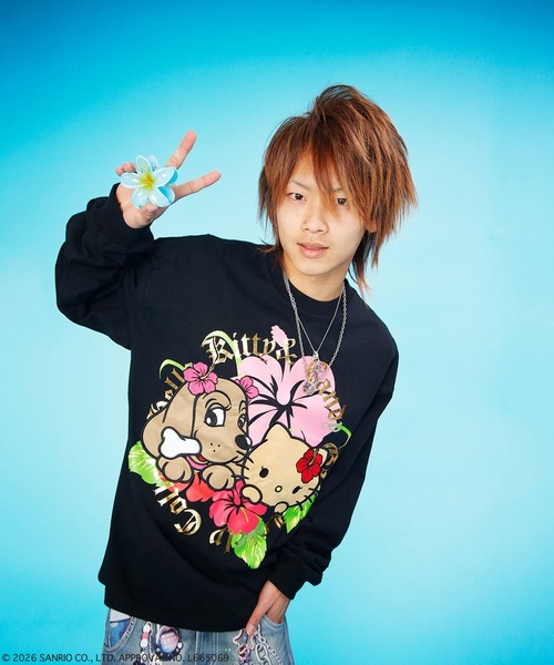GALFY（ガルフィー）の「GALFY（ガルフィー）ガルTee/ビッグシルエット/長袖Tシャツ/ロンT/ユニセックス（Tシャツ/カットソー・メンズ・ブラック系その他/ブラック/ホワイト/ホワイト系その他・L/LL）」の12枚目の写真