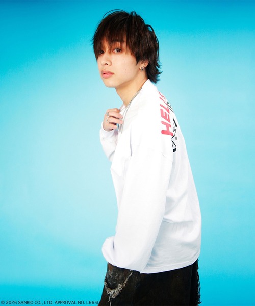 GALFY（ガルフィー）の「GALFY（ガルフィー）ガルTee/ビッグシルエット/長袖Tシャツ/ロンT/ユニセックス（Tシャツ/カットソー・メンズ・ブラック系その他/ブラック/ホワイト/ホワイト系その他・L/LL）」の10枚目の写真