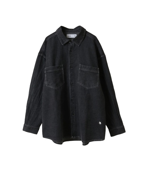 CONVERSE TOKYO（コンバーストウキョウ）の「STAR★ PATCH OVERSIZED DENIM SHIRT（シャツ/ブラウス・レディース・ホワイト/サックスブルー/ブラック・FREE）」の13枚目の写真