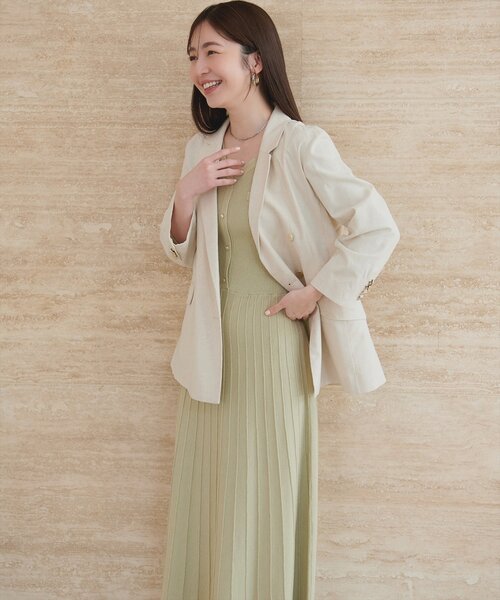 natural couture(ナチュラルクチュール)の「ラメプリーツニットワンピース(ワンピース・レディース・サックスブルー/ネイビー/ミント/アイボリー・FREE)」の13枚目の写真