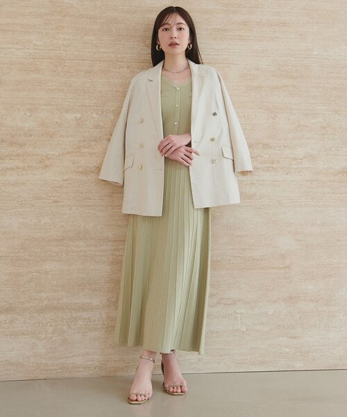 natural couture(ナチュラルクチュール)の「ラメプリーツニットワンピース(ワンピース・レディース・サックスブルー/ネイビー/ミント/アイボリー・FREE)」の12枚目の写真