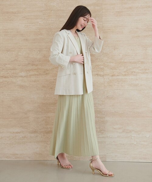 natural couture(ナチュラルクチュール)の「ラメプリーツニットワンピース(ワンピース・レディース・サックスブルー/ネイビー/ミント/アイボリー・FREE)」の11枚目の写真