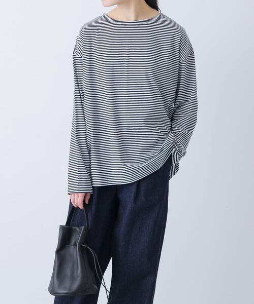 かぐれ（カグレ）の「ハイツイストボーダーカットソー（Tシャツ/カットソー・レディース・ブラック系その他/ブラック・FREE）」の2枚目の写真