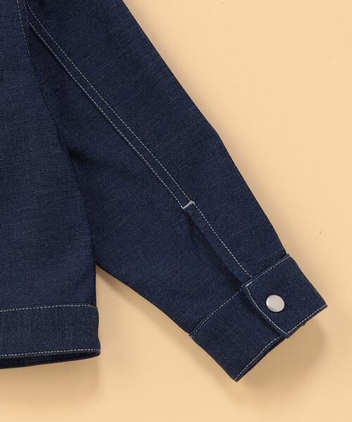 COMME CA ISM(コムサイズム)の「デニムライクストレッチ フード付き Gジャン (ベビーサイズ)(ブルゾン・キッズ・ブルー・80-90cm)」の6枚目の写真