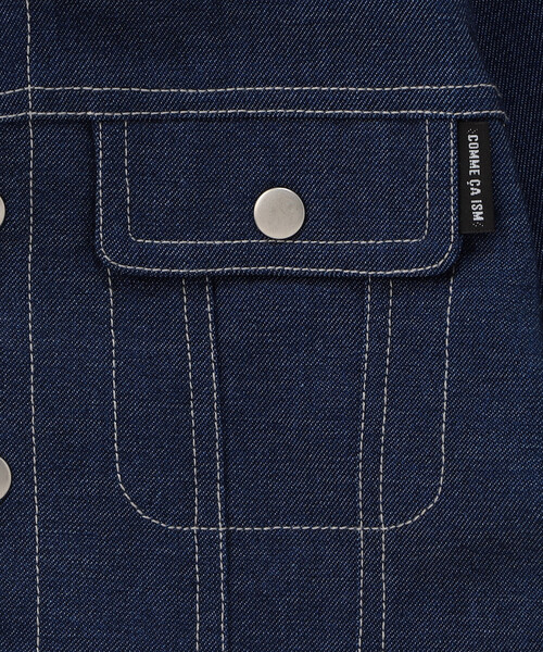 COMME CA ISM(コムサイズム)の「デニムライクストレッチ フード付き Gジャン (ベビーサイズ)(ブルゾン・キッズ・ブルー・80-90cm)」の7枚目の写真