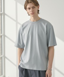 接触冷感 ボックスシルエット サイドスリット ベーシック 半袖Tシャツ