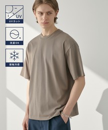 EASENCE（イーズエンス）の「接触冷感 ボックスシルエット サイドスリット ベーシック 半袖Tシャツ / UVカット＜COMFORT EDITシリーズ＞【EASENCE】（Tシャツ/カットソー）」
