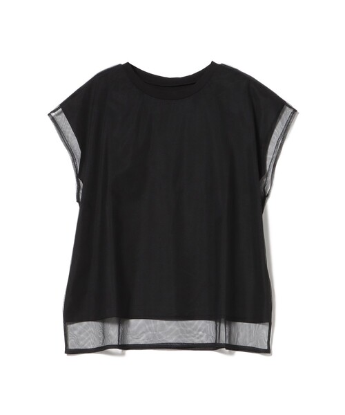 BEAMS HEART(ビームスハート)の「チュール フレンチ Tシャツ(Tシャツ/カットソー・レディース・グレー/オフホワイト/ブラック・FREE)」の3枚目の写真