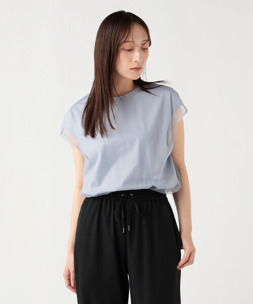BEAMS HEART(ビームスハート)の「チュール フレンチ Tシャツ(Tシャツ/カットソー・レディース・グレー/オフホワイト/ブラック・FREE)」の6枚目の写真